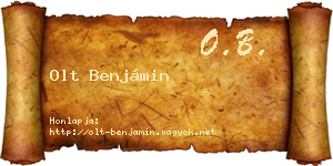 Olt Benjámin névjegykártya